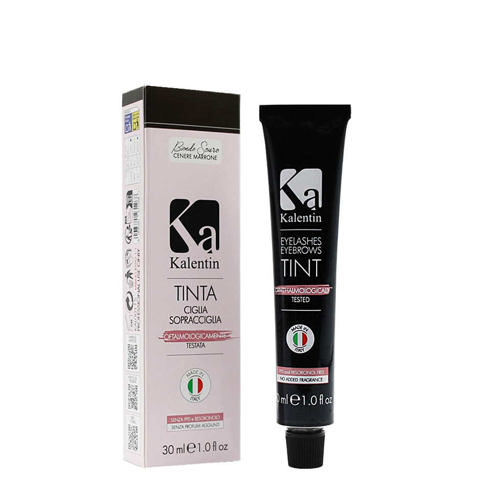 Teinture BLOND FONCÉ CENDRÉ sans ppd ni parfum - 30ml - Kalentin