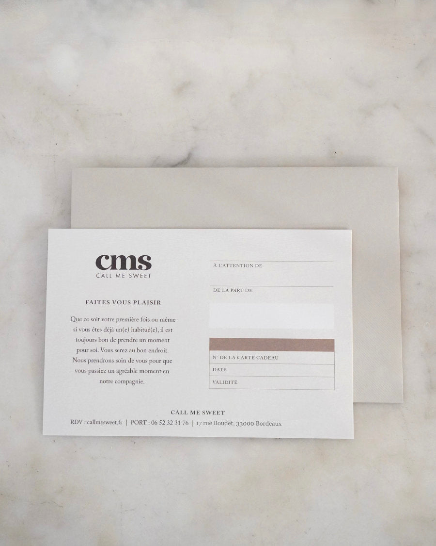 Carte cadeau prestation - Call Me Sweet